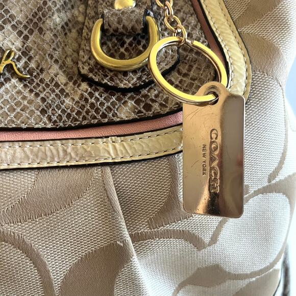 COACH, Python-Embossed Leather, Ashley Spectator Signature Shoulder Bag - Picture 3 of 13